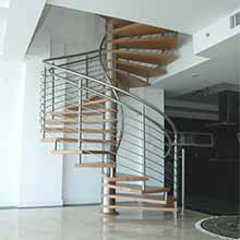 Steel wood spiral staircase made in Foshan