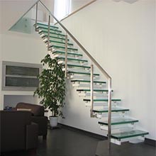 Commercial Tempered Glass Panel Straight Staircase - 副本