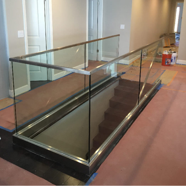 S-U Channel Aluminium For Glass Indoor Stair Railing Design