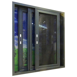 tempered glass aluminum sliding window with transom-A