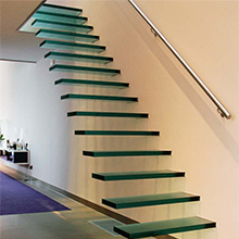  Modern single stringer straight steel staircase with solid wood tread 