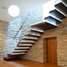 Interior Hard Wood Floating Stairs Price With Glass Railing