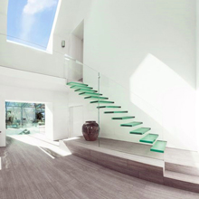 Glass Wooden Floating Stairs