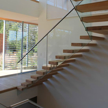 prefabricated stairs steel/wood floating stairs