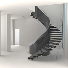 Modern house used curved stairs residential stainless steel spiral staircase