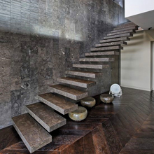 Granite/marble stairs tread floating staircase