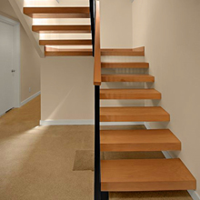 solid wood design steel floating staircase