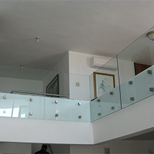 Rocky standoff style frameless safety glass railing 