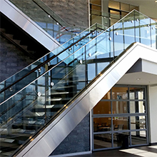 Exterior balcony 316 stainless steel mirrors finish standoff frameless glass railing 