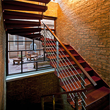 Modern Steel Wood Straight Indoor staircase 