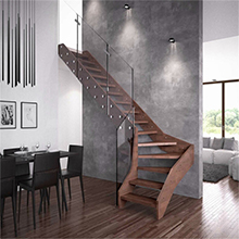 Stairs with Customized Railing  Modern Steel Straight Staircase