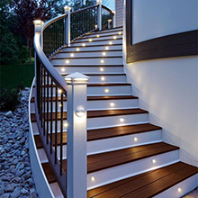 Steel single stringer wood treads Iiron railing curved stairs