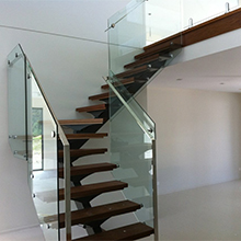 stair framless glass simple design standoff glass railing 