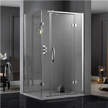 Tempered stainless steel frameless stopper sliding glass shower door