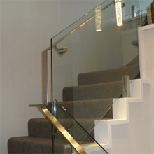 Indoor glass staircase railing