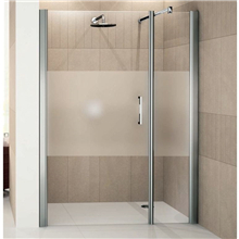 Simple style corner shower room with pulling open glass shower door