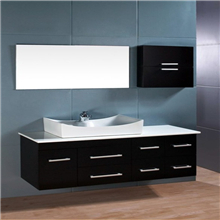 Hotel Home Villa Toilet Unit Furniture Mdf Bathroom Vanity , Modern Bath Mirror Cabinet 