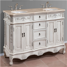 Modern Bathroom Design LED Mirror Cabinet Double Basin MDF Laminate Furniture Bath Vanity
