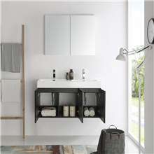 Modern new design white solid wood wall wash basin factory sale cheap bathroom vanity