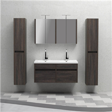 European style modern Wall Mounted Double sink Bathroom Vanity with mirror cabinet sets