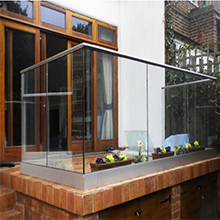 Aluminum alloy U shape channel frameless glass railing 