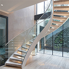 Customized Steel Structure Glass Curved Staircase 