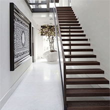 fancy interior hard wood floating stairs price with glass railing 
