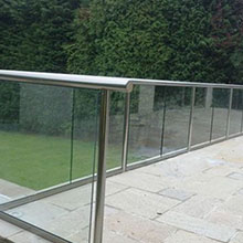 U Channel glass railing