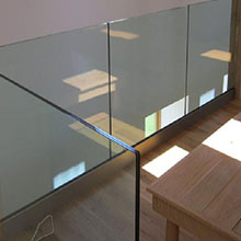 U Channel glass railing