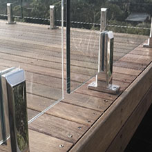 spigots glass railing