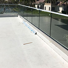 U Channel glass railing