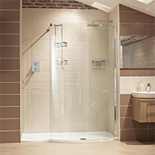 Custom Made 304SUS Tempered Glass hotel luxury simple shower room