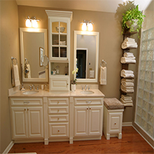 Modern Wall Mounted Bathroom Vanity / Double Sink Bathroom Cabinets