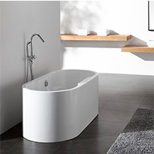 Corner install rectangular acrylic deep soaking bathtub double apron bathtub