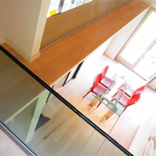 Aluminium U channel 12mm tempered glass railing for deck handrail  