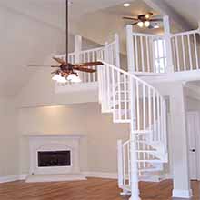 Simple indoor solid wood treads spiral staircase 