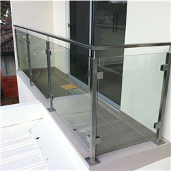custom-made glass balustrade / stainless steel post with glass clamp-A11