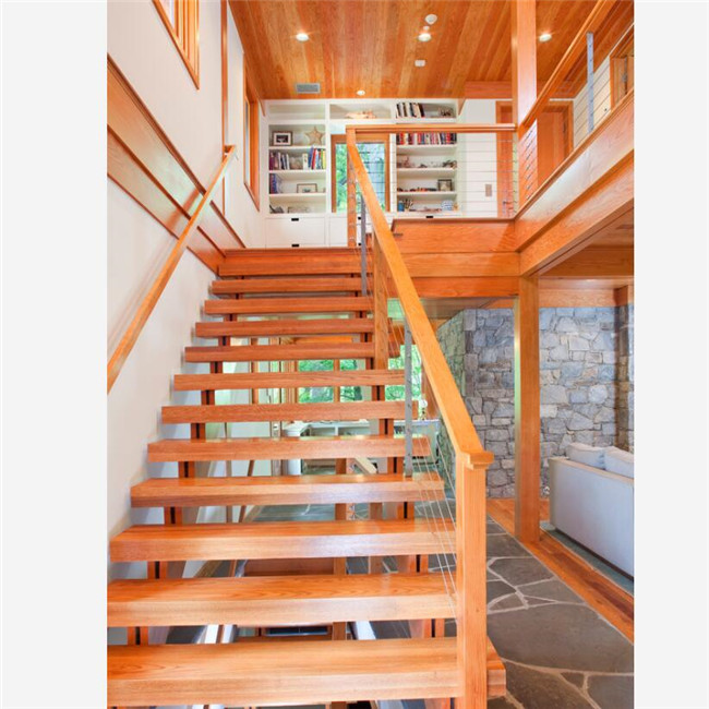 J Solid wooden staircase custom design 