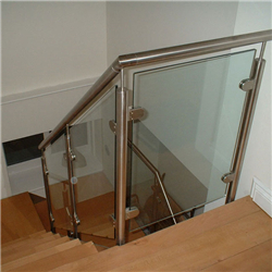 304 handrail balcony stainless steel round post glass railing systems-A