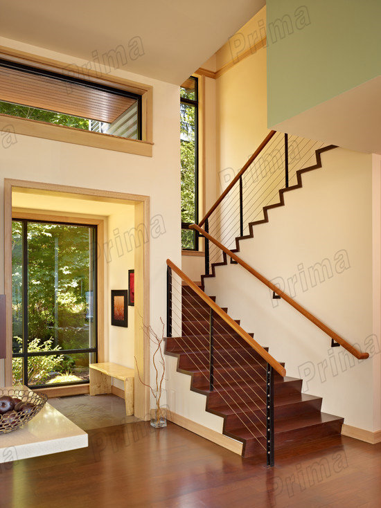 J glass staircase carbon steel staircase