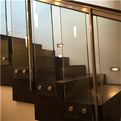 Standoff glass railings stainless steel handrails floating stair-A