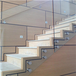 Stainless Steel Standoff Frameless Glass Balustrade for indoor Stairs 