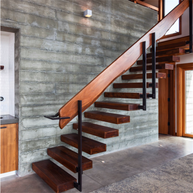 J-Modern Wood Floating Staircase Cantilevered Stairs 