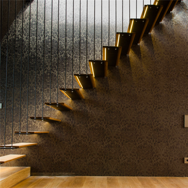 J-best price custom design solid wood floating staircase