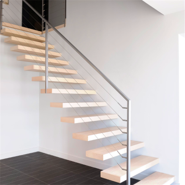 J-Modern Wood Floating Staircase Cantilevered Stairs 