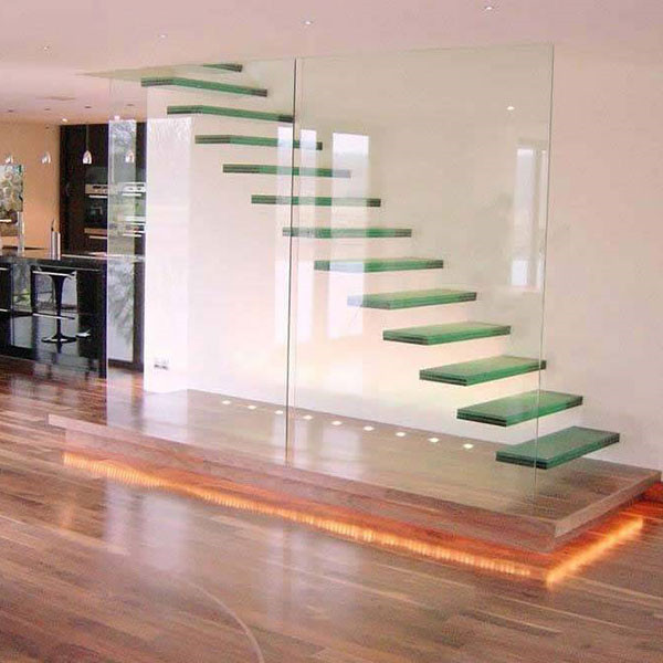 J- High Quality Straight Glass Stairs 