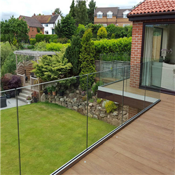 panel designs u channel outdoor frameless design aluminum tempered balcony glass railing-A