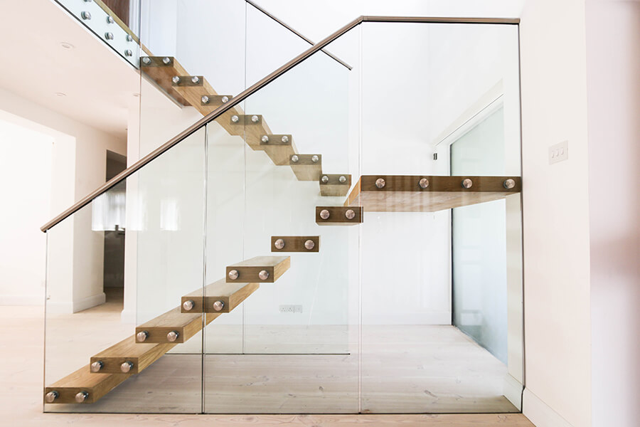 J-The newest Modern indoor wood floating staircase 