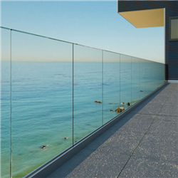 Shoe Base Frameless Outside Deck Tempered Laminated Balcony Aluminum Baseshoe U Channel Glass Railing-A
