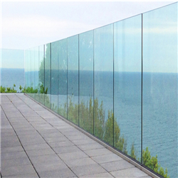 Customized aluminum U base tempered glass railings with LED light-A